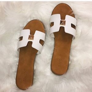 White sandals